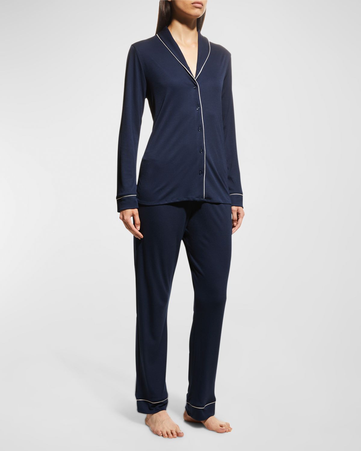 Hanro Natural Comfort Long-Sleeve Pajama Set