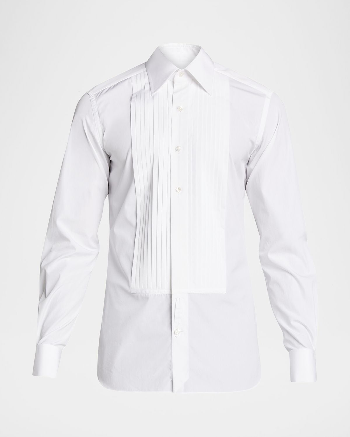 TOM FORD Men 's Plisse Plastron Tuxedo Shirt | Thumbnail 4