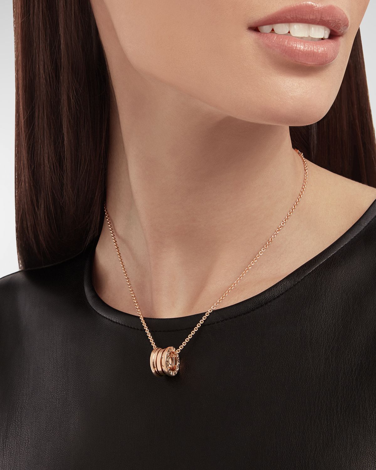 BVLGARI B. Zero1 18k Rose Gold Pendant Necklace