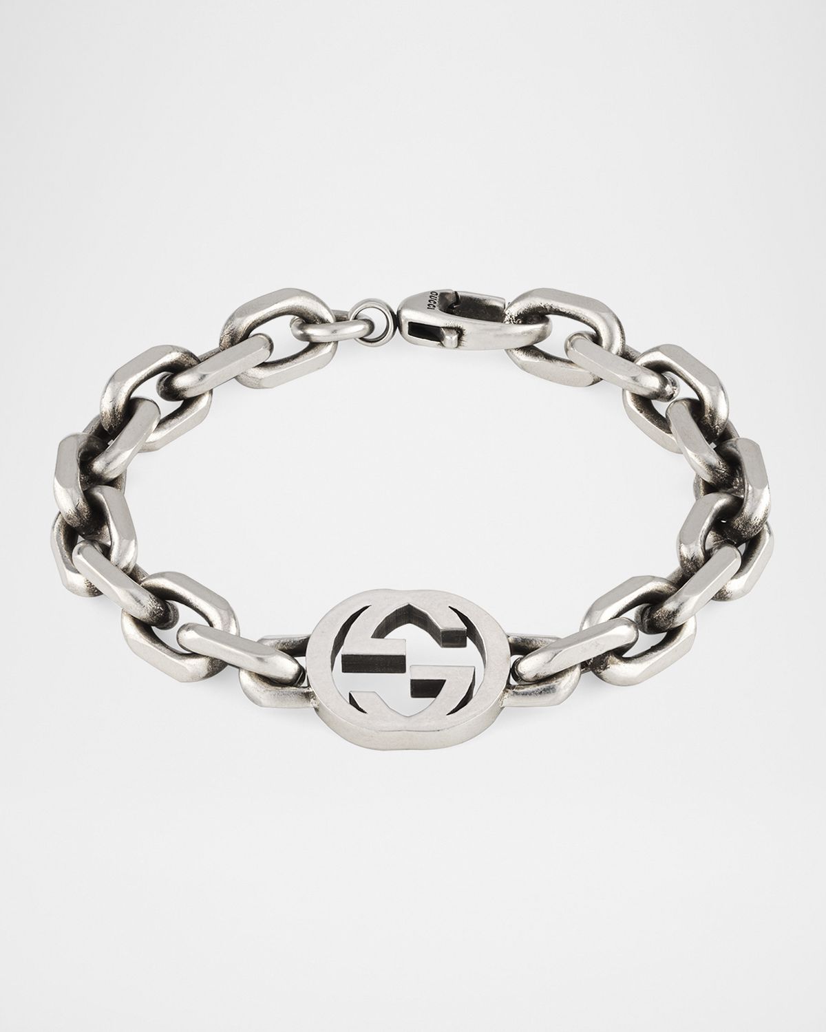 Gucci Men 's Sterling Silver Interlocking G Link Bracelet