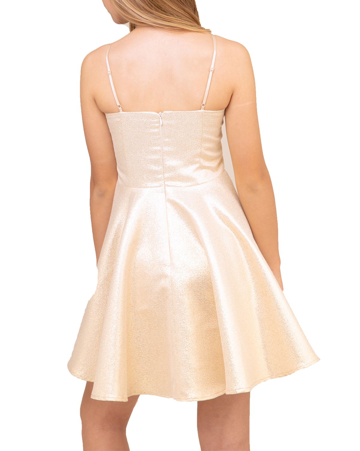 Un Deux Trois Girl 's Soft Glitter Jacquard Party Dress, Size 7-