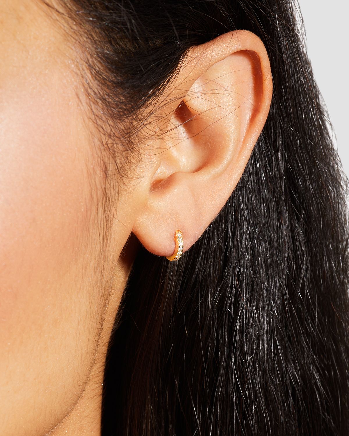 Roberto Coin 18k Diamond Small Baby Hoop Earrings