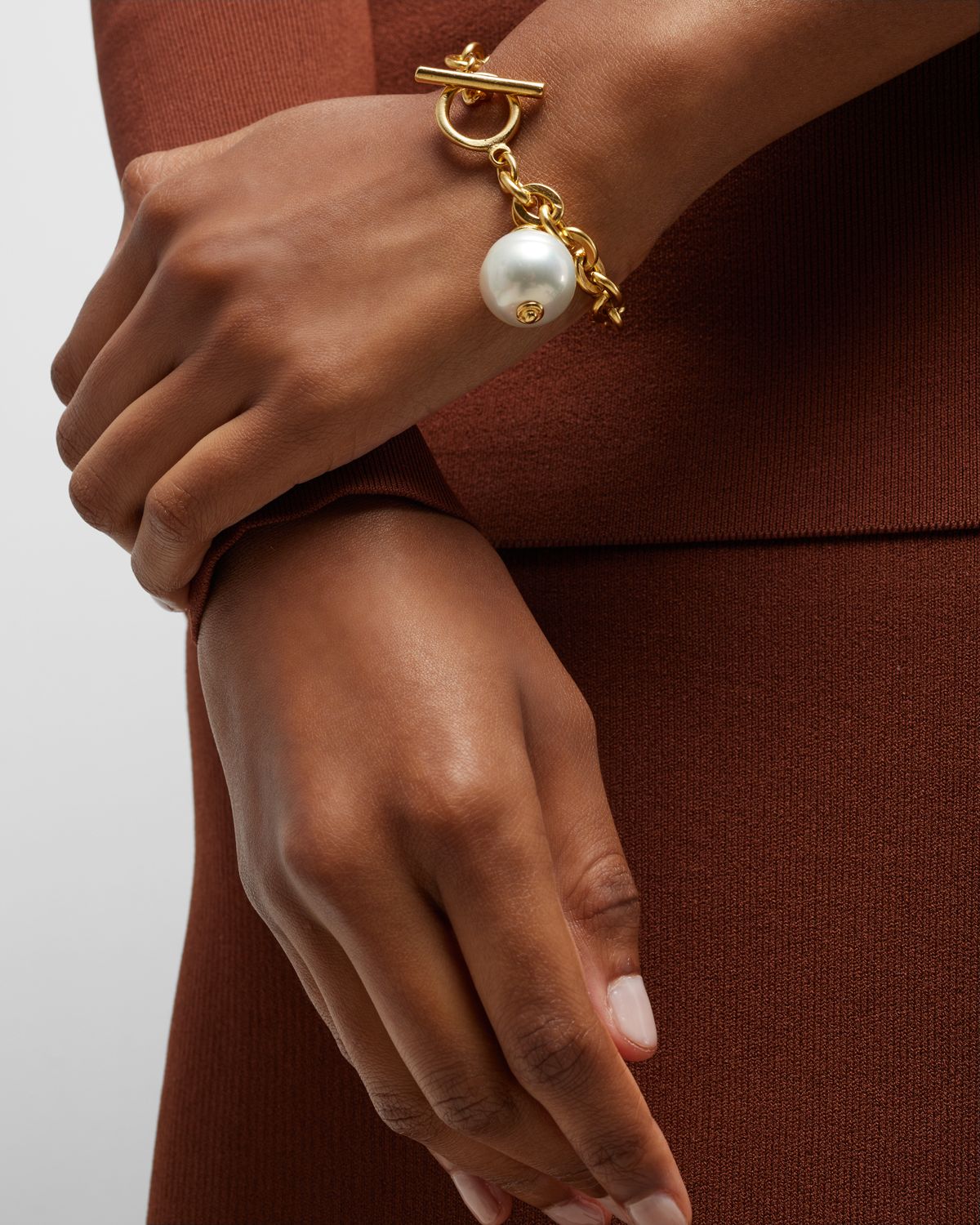 Ben-Amun Chain Bracelet with Pearly Drop