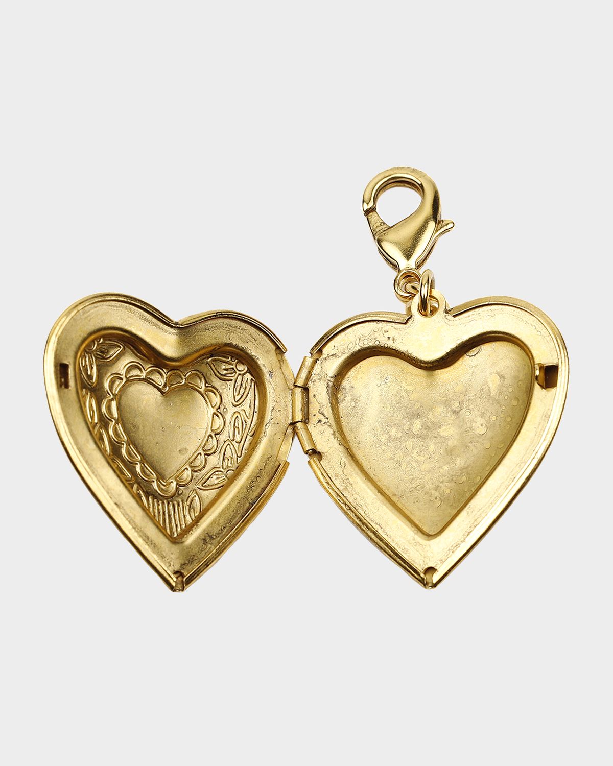 Ben-Amun Heart Locket Charm w/ Floral Detail