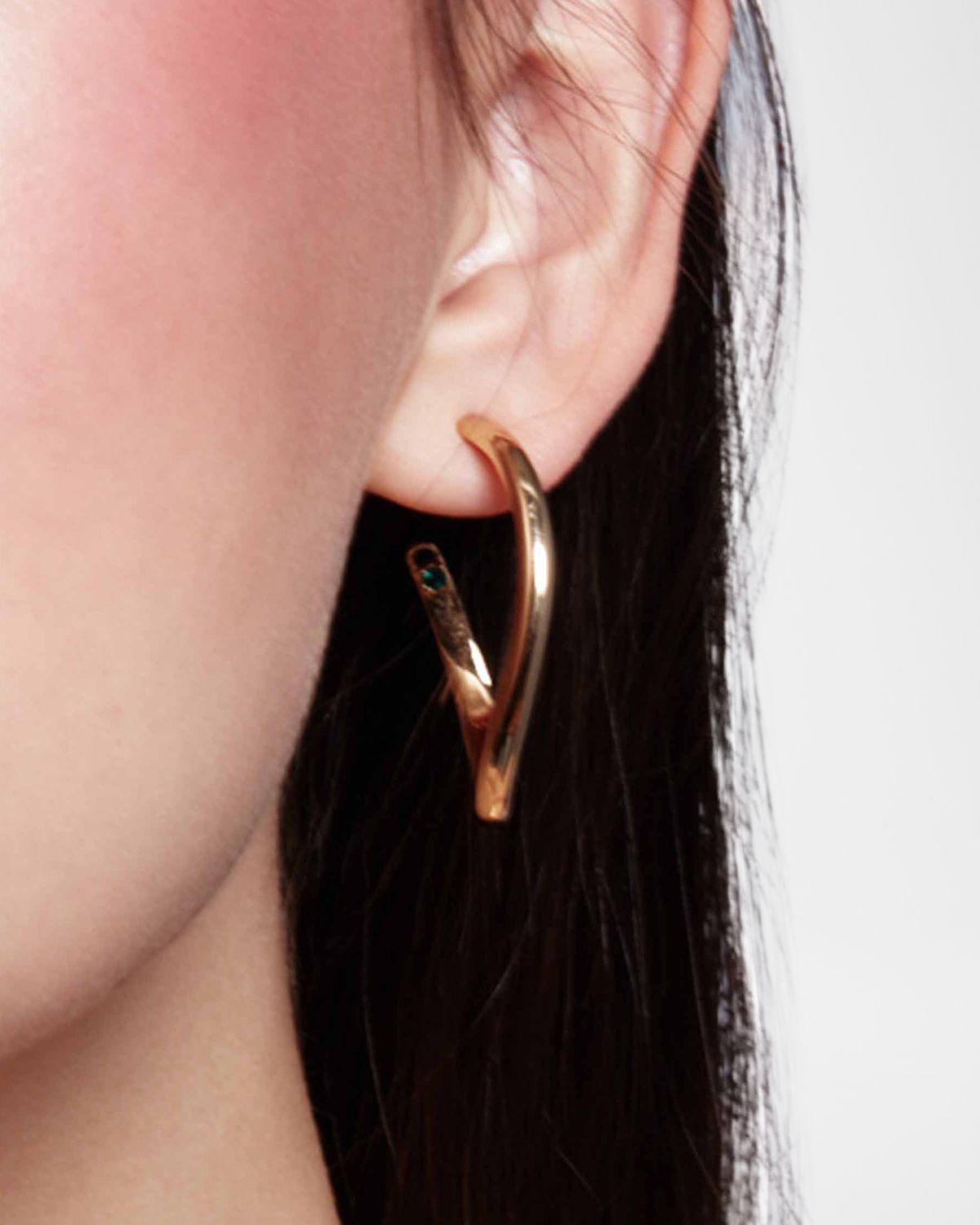 DEMARSON Mini Calypso Curve Hoop Earrings