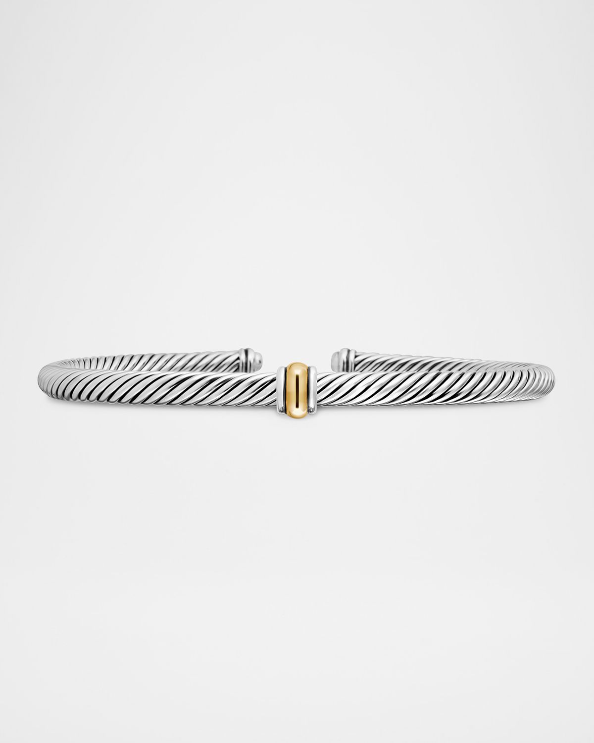David Yurman Cable Station Bracelet in Silver with 18K Gold, 4mm