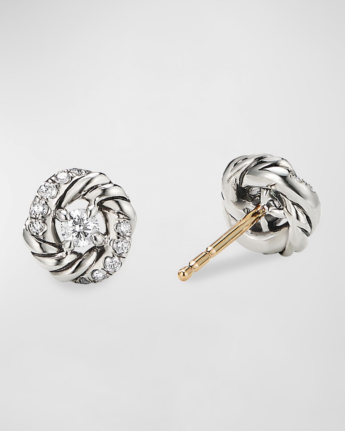 David Yurman Petite Pave Infinity Diamond Stud Earrings