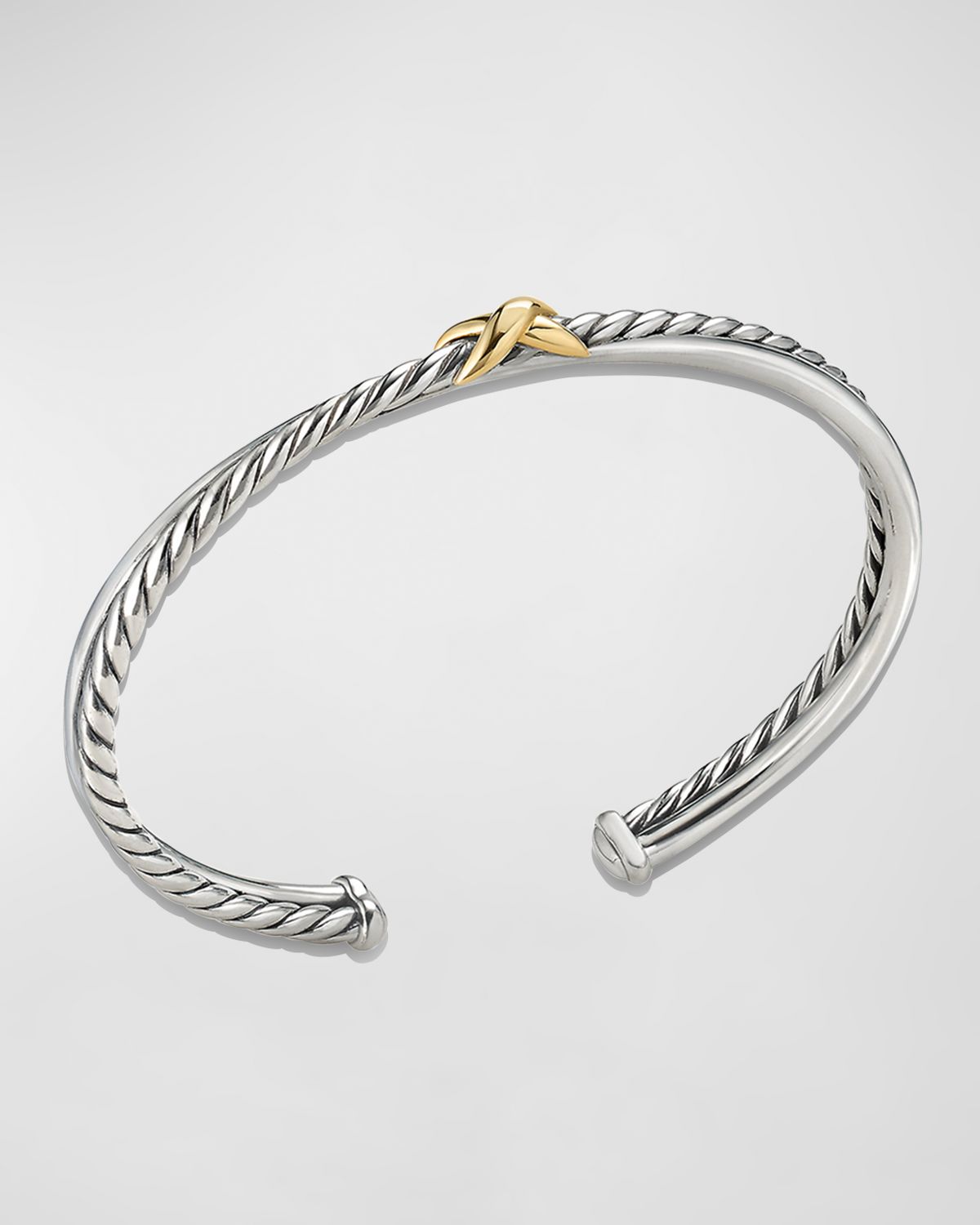 David Yurman Petite X Center Station Bracelet with 18K Yellow Gold