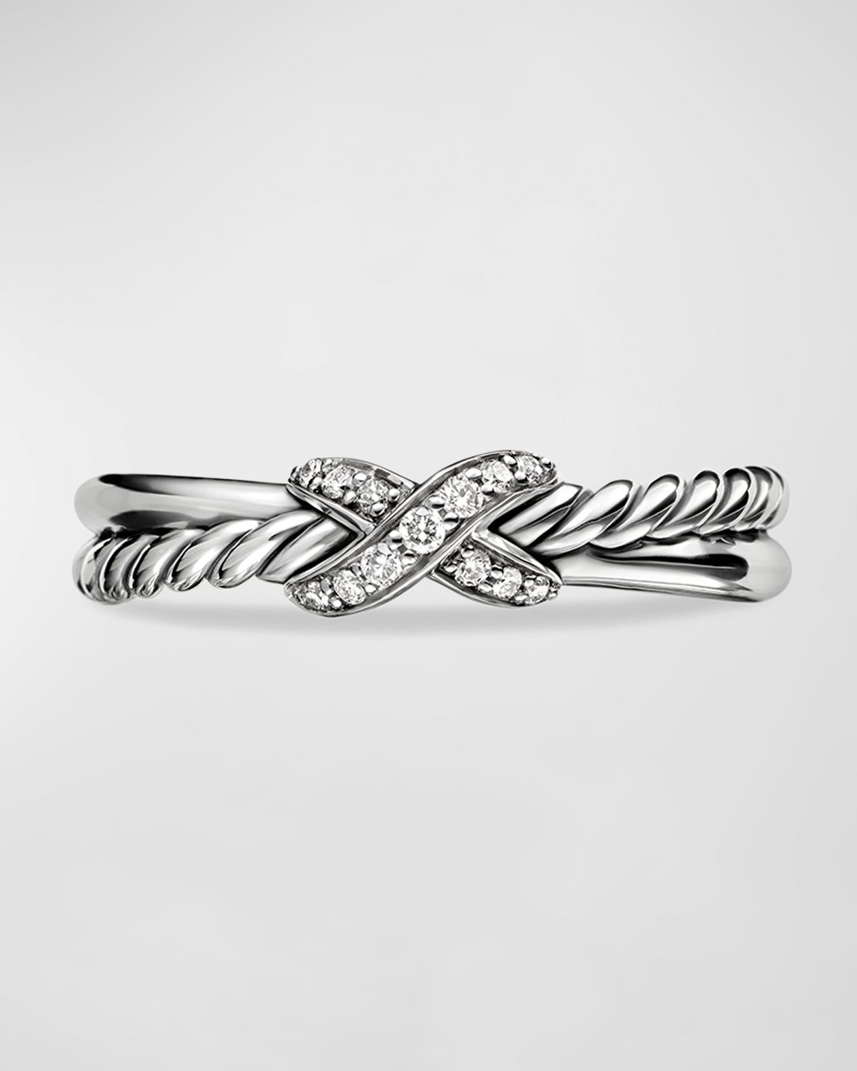 David Yurman Petite X Ring with Pave Diamonds