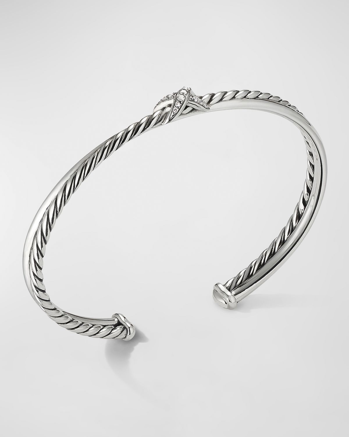David Yurman Petite X Center Station Bracelet with Pave Diamonds