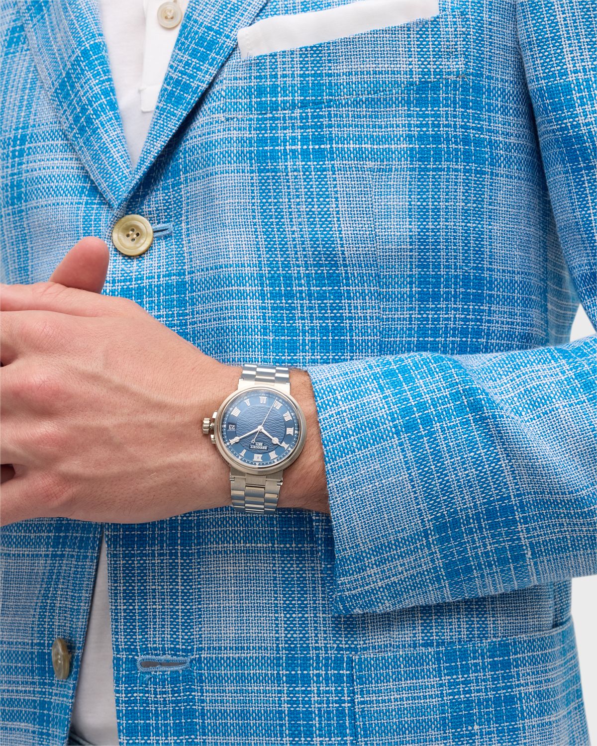 Breguet 40mm Marine Automatic Blue Dial Watch with Bracelet Strap
