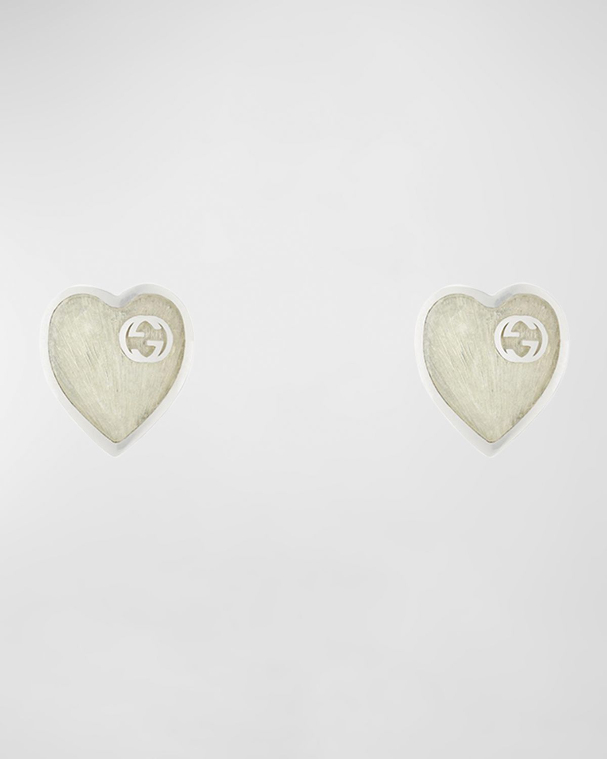 Gucci Enamel Heart Stud Earrings