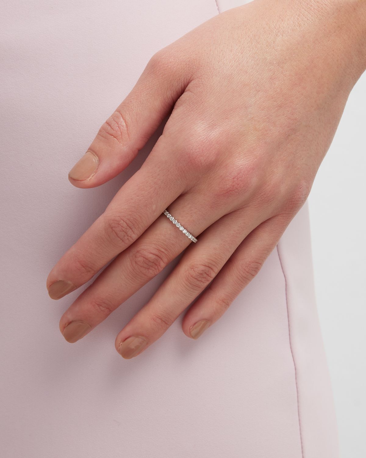 Neiman Marcus Diamonds Platinum Round GH/VS Diamond Eternity Band, Size 7, 0.66tcw