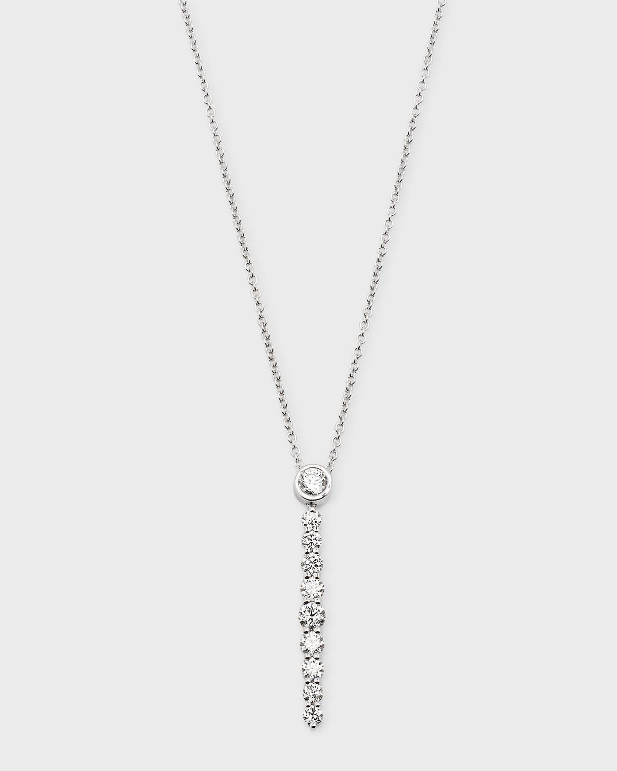 Neiman Marcus Diamonds 18K White Gold Diamond Drop Pendant, 0.80tcw