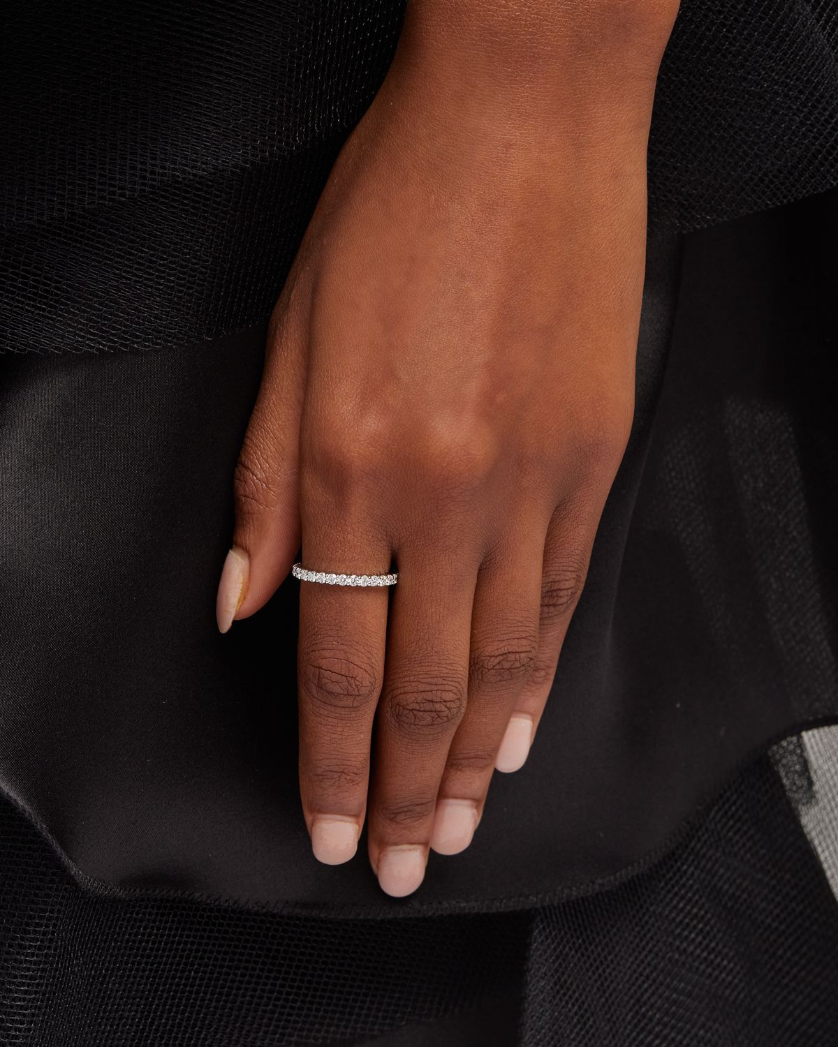 Neiman Marcus Diamonds Platinum Round GH/VS Diamond Eternity Band, Size 7, 1.11tcw