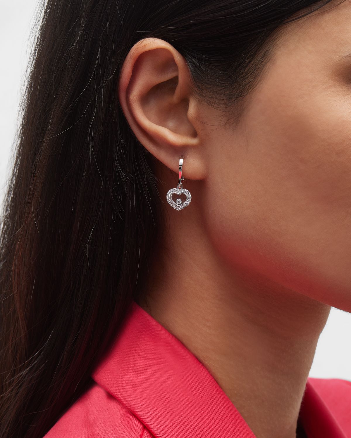 Chopard Happy Diamonds 18K White Gold Drop Diamond Earrings