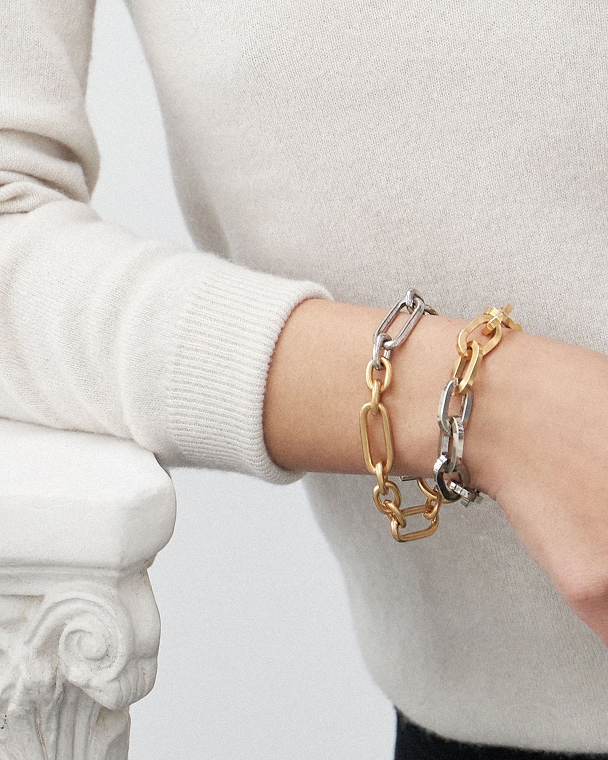 Ben-Amun Two-Tone Link Bracelet, 0.5"W