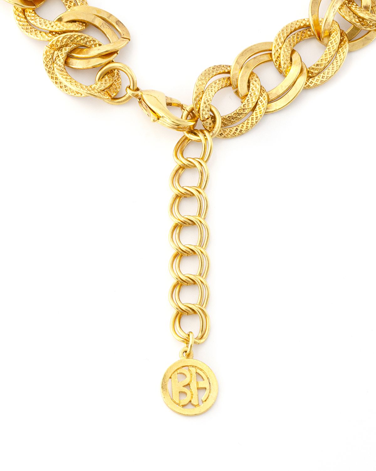 Ben-Amun Gold Textured Link Chain Necklace