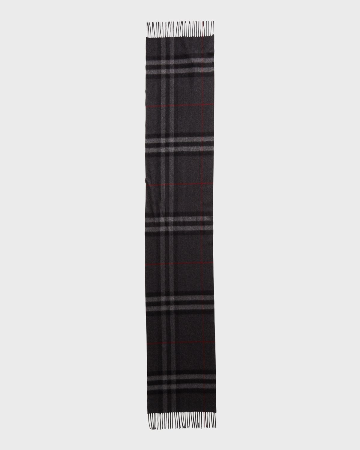 Burberry Men 's Classic Check Cashmere Fringe Scarf