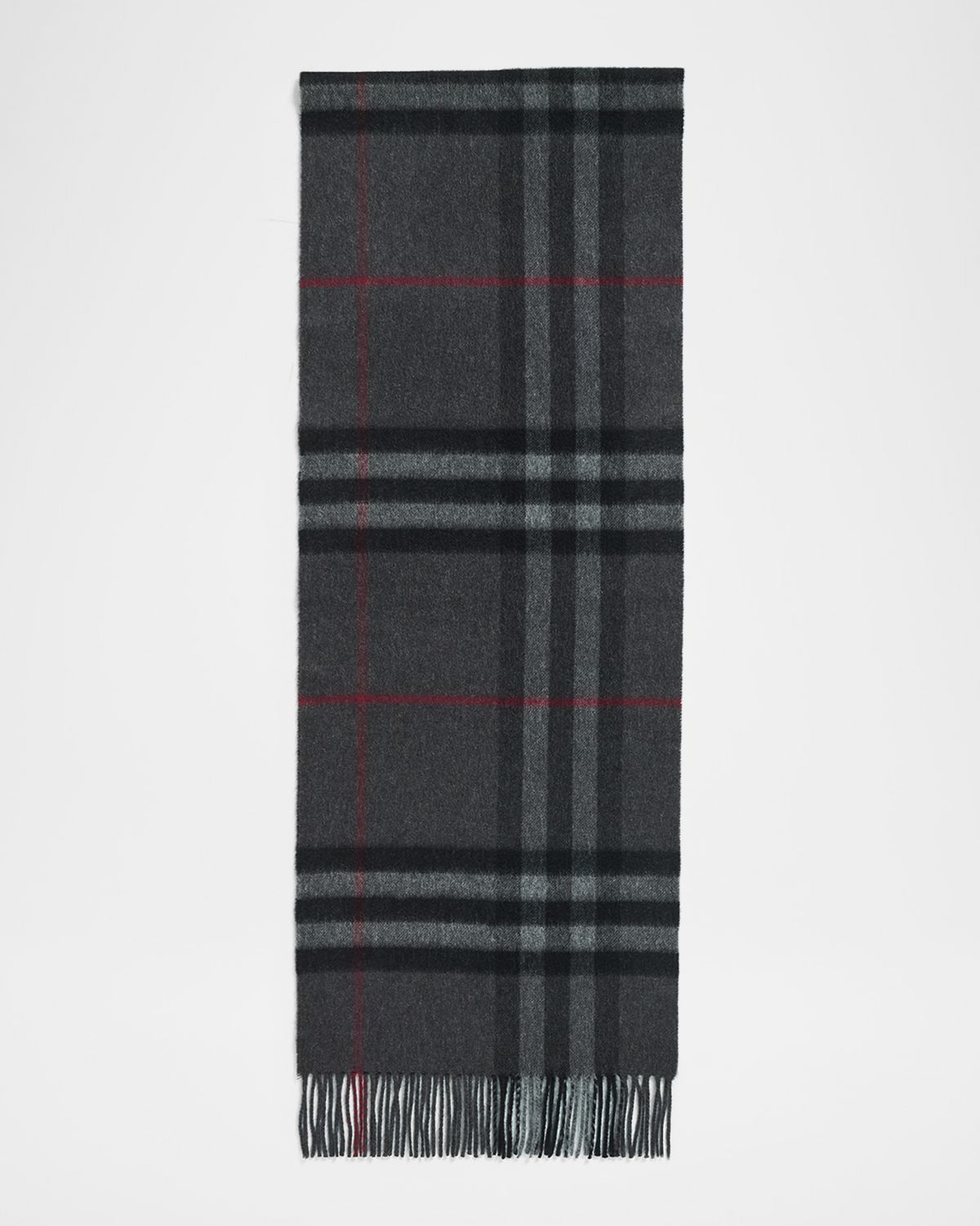 Burberry Men 's Classic Check Cashmere Fringe Scarf