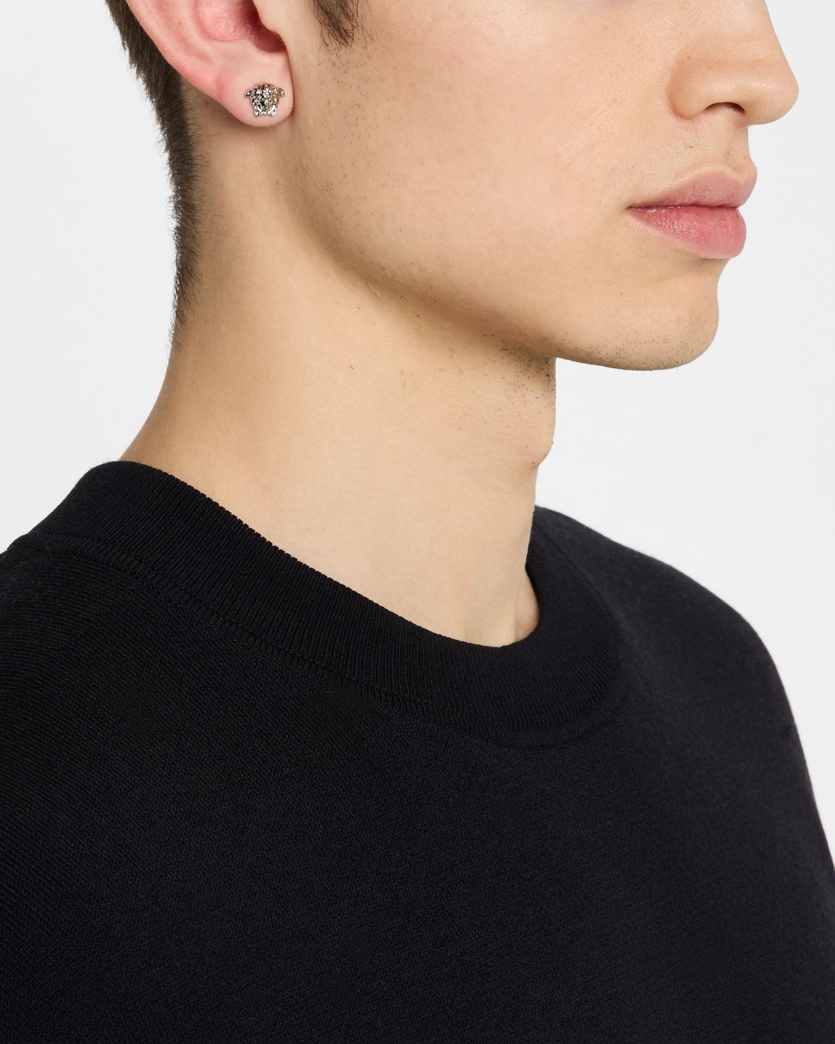 Versace Men 's Golden Medusa Head Earrings