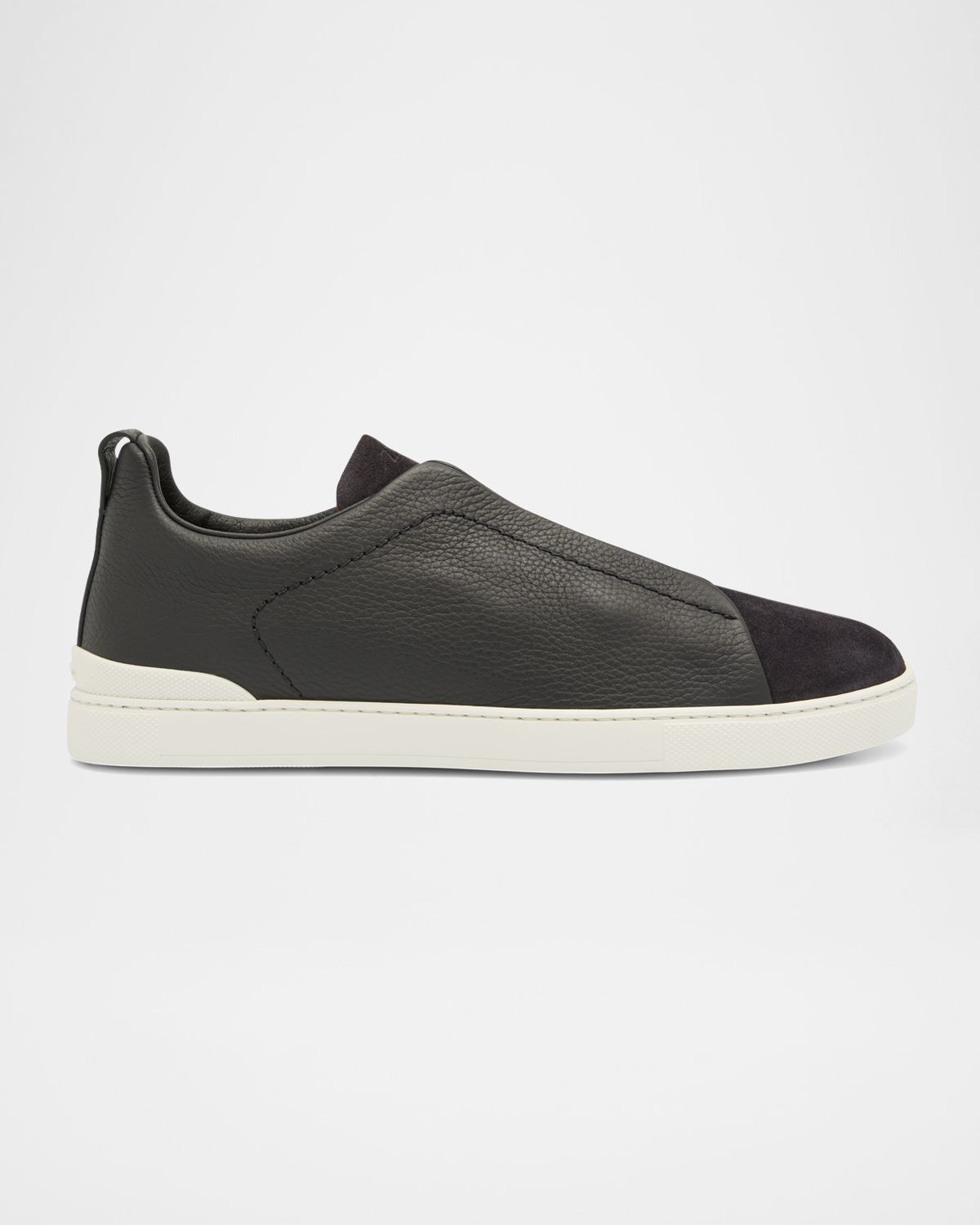 ZEGNA Men 's Triple Stitch Leather and Suede Sneakers | Thumbnail 10
