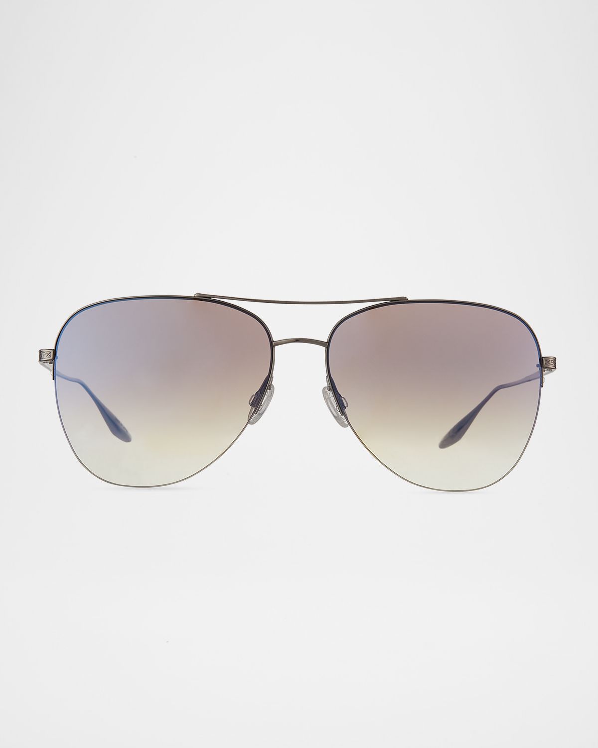 Barton Perreira Chevalier Semi-Rimless Metal Aviator Sunglasses