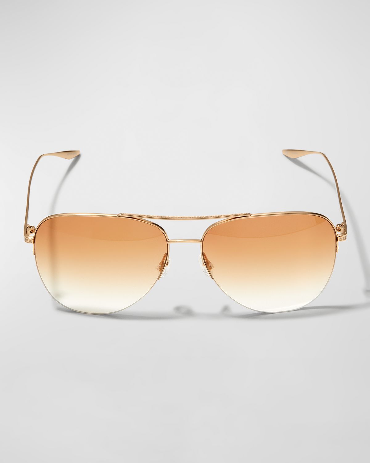 Barton Perreira Chevalier Semi-Rimless Metal Aviator Sunglasses