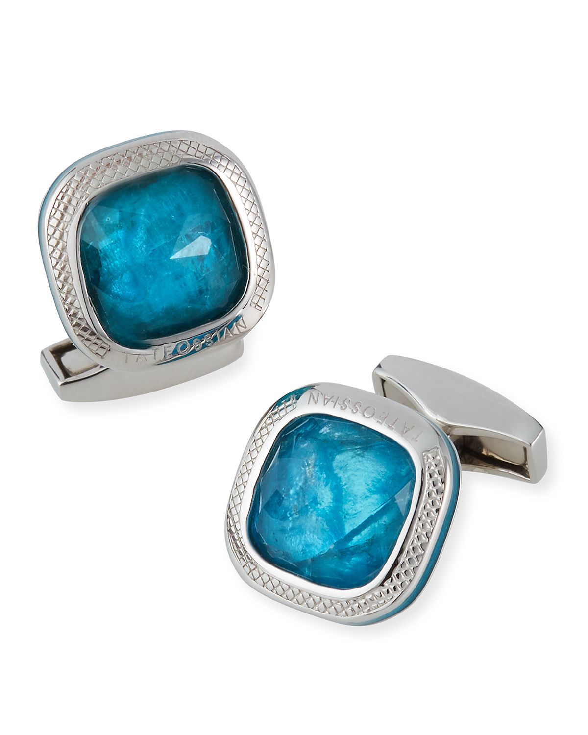 Tateossian Men 's Apatite Doppione Cushion Cufflinks