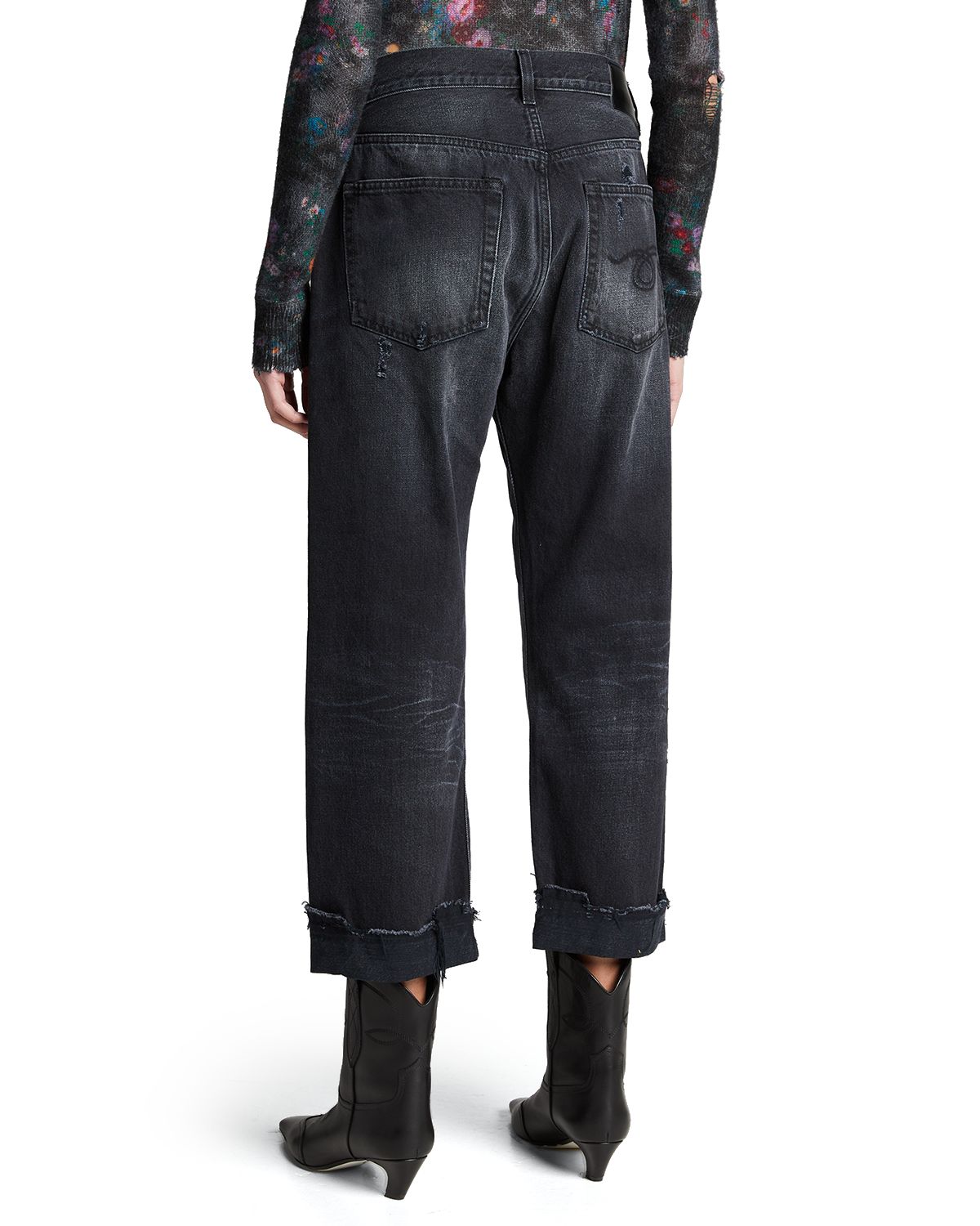 R13 Wide-Leg Cropped Boyfriend Jeans