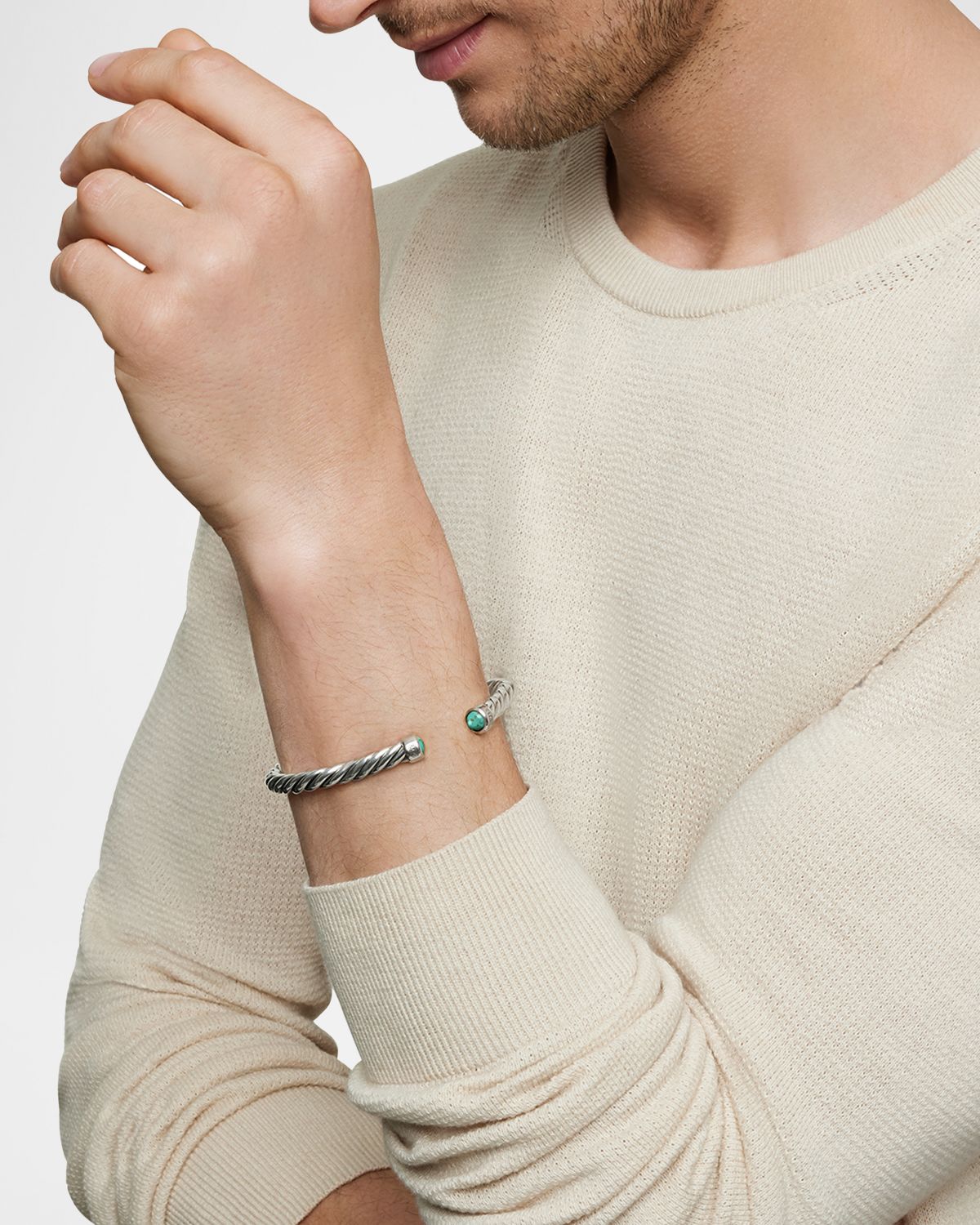 David Yurman 6mm Men 's Cable Cuff Bracelet in Silver