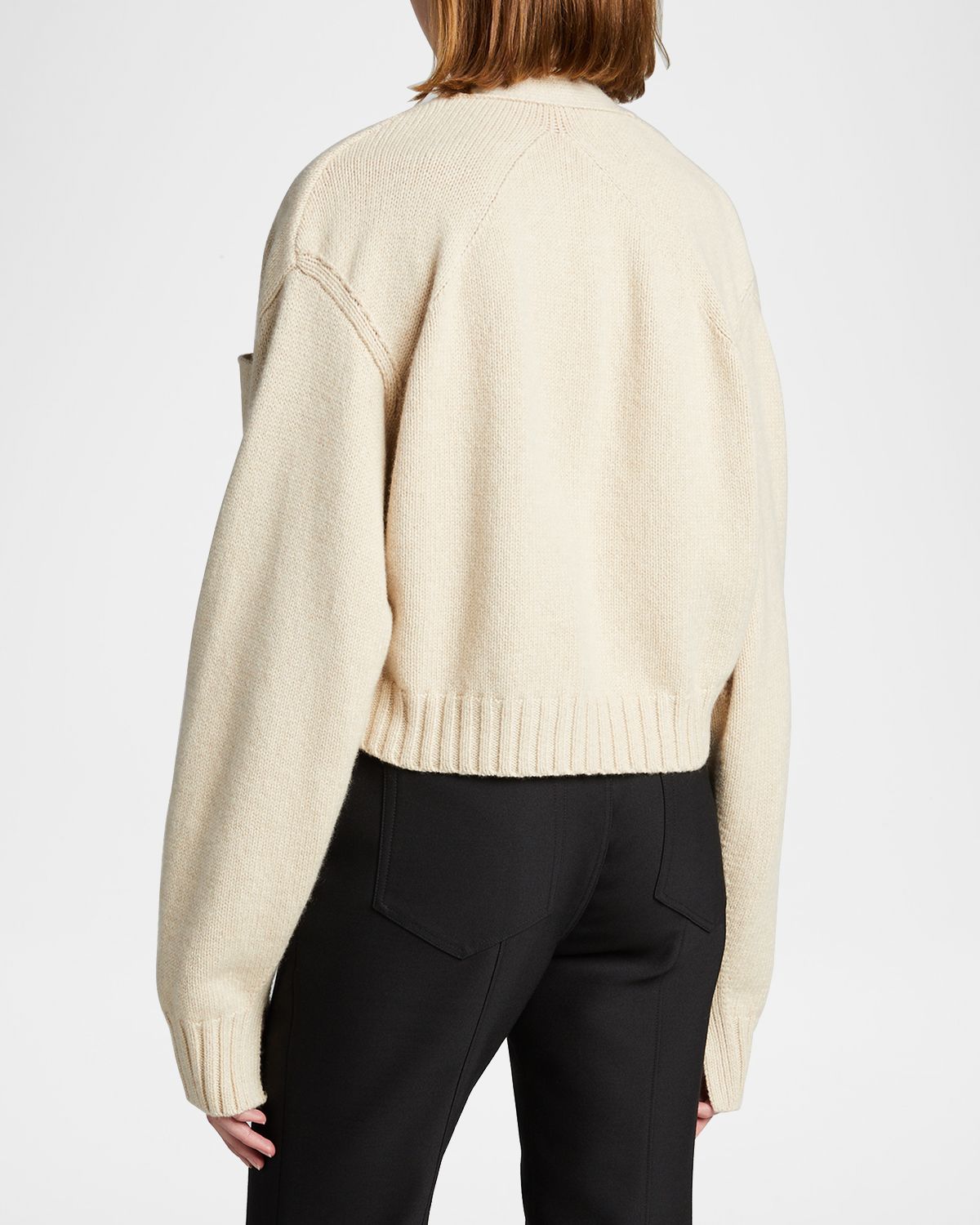 Proenza Schouler Solid Cropped Cashmere Cardigan