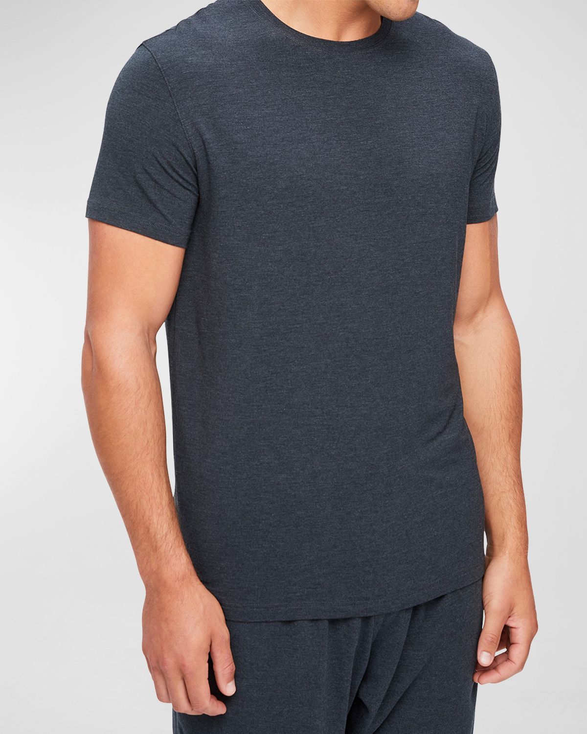 Derek Rose Men's Marl Crewneck Short-Sleeve Knit Tee