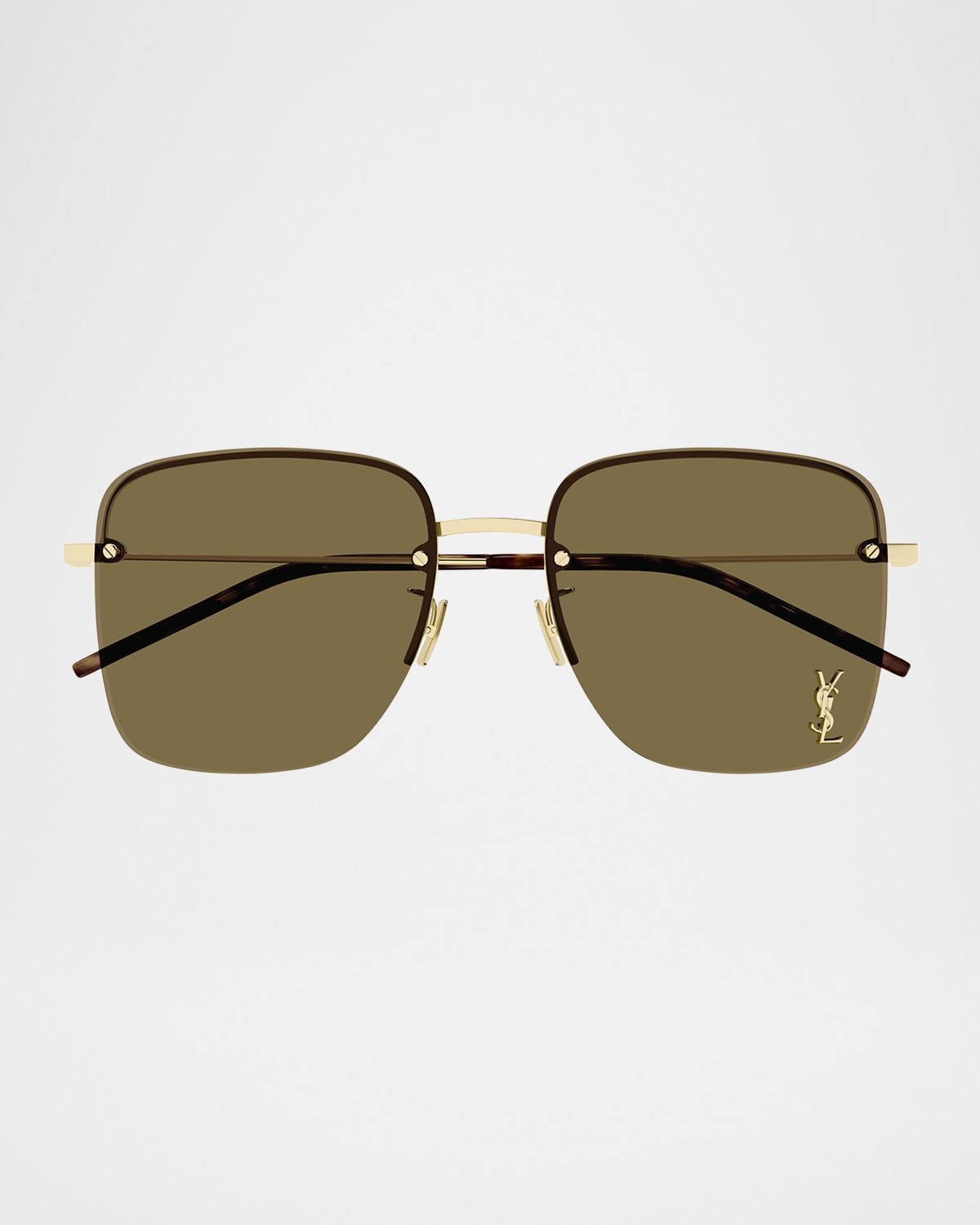 Saint Laurent YSL Rimless Square Metal Sunglasses