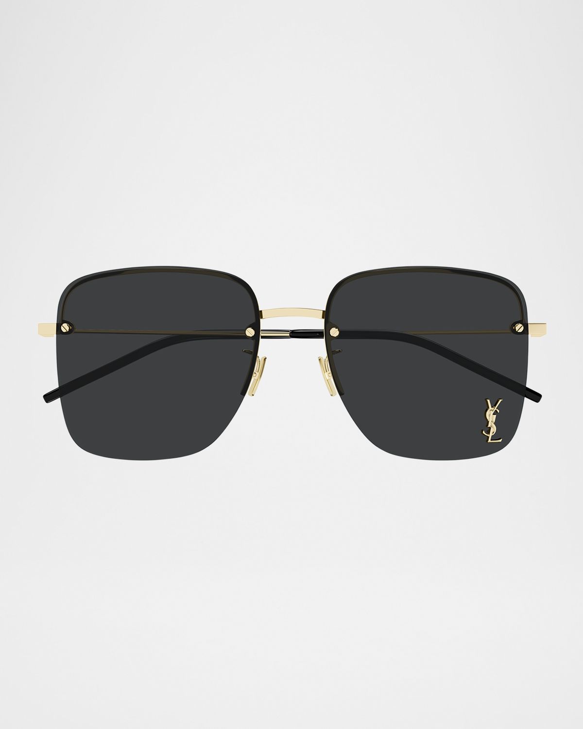 Saint Laurent YSL Rimless Square Metal Sunglasses