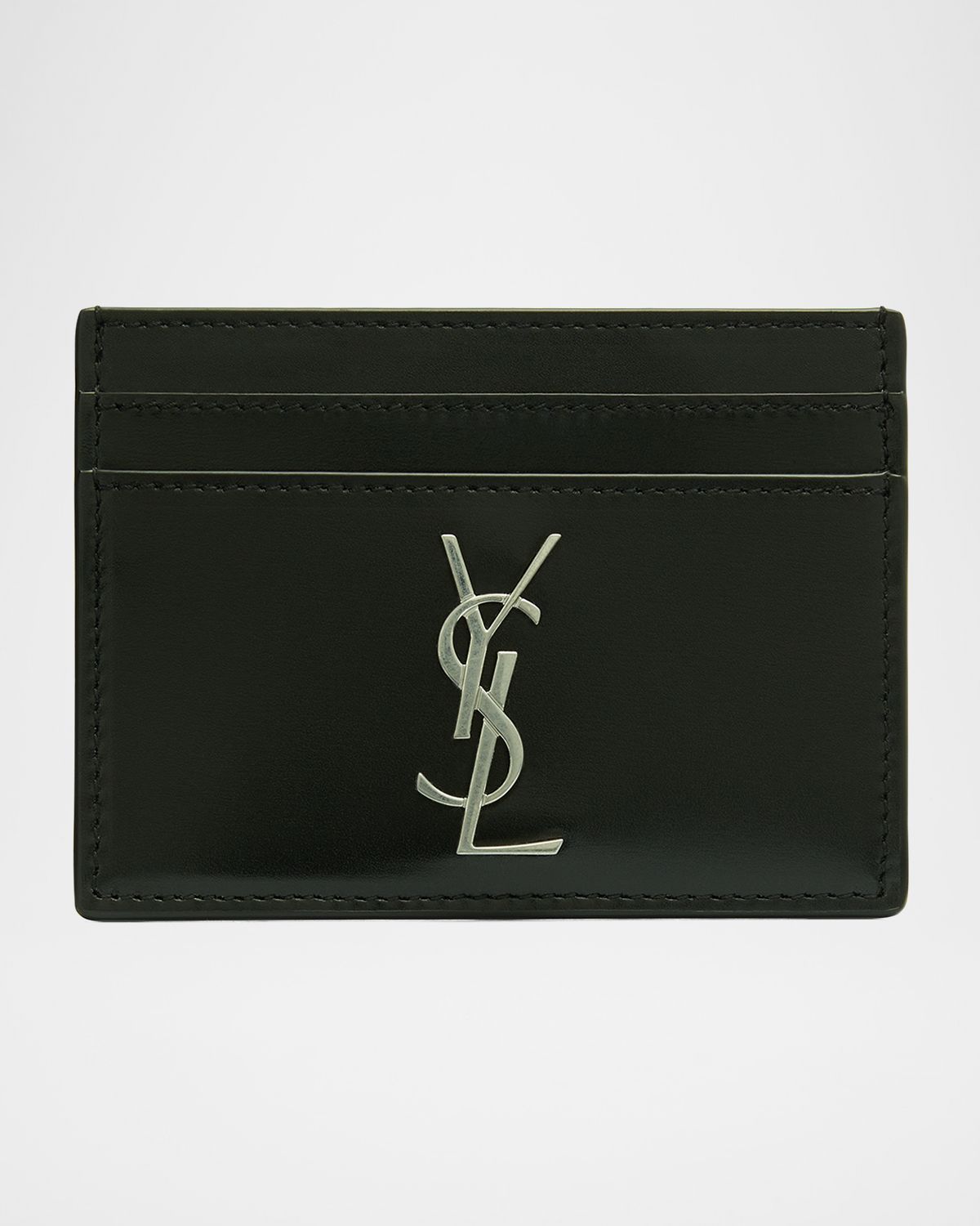 Saint Laurent Men 's YSL Monogram Leather Card Case