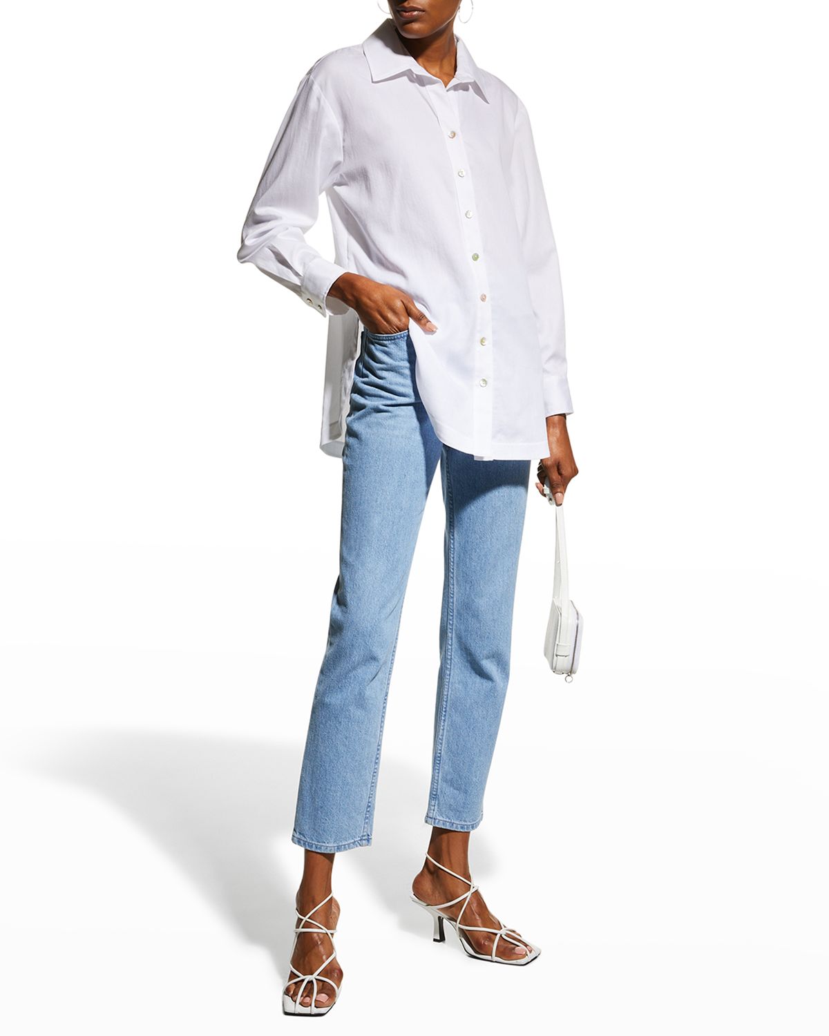 Finley Solid Cotton Lawn Boyfriend Shirt