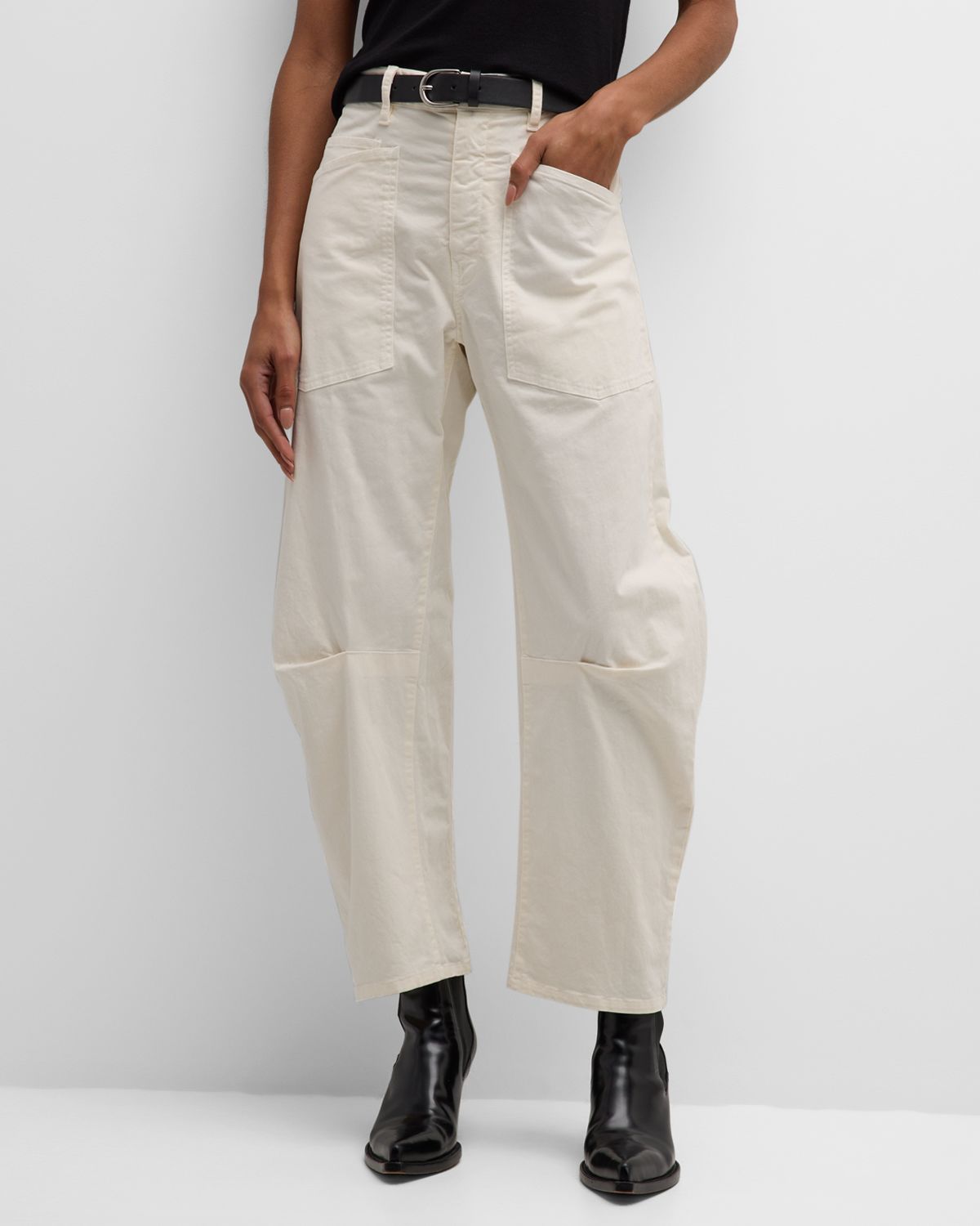 Nili Lotan Shon Mid-Rise Cropped Pants