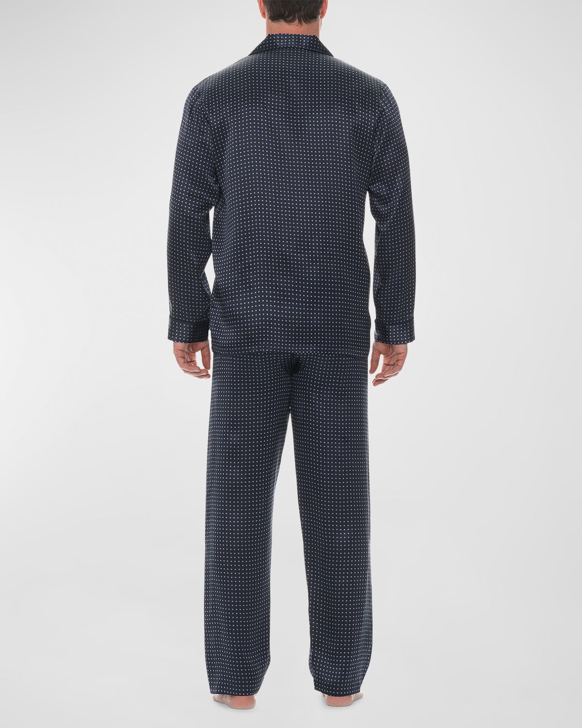 Majestic International Men 's Silk Dot Pajama Set