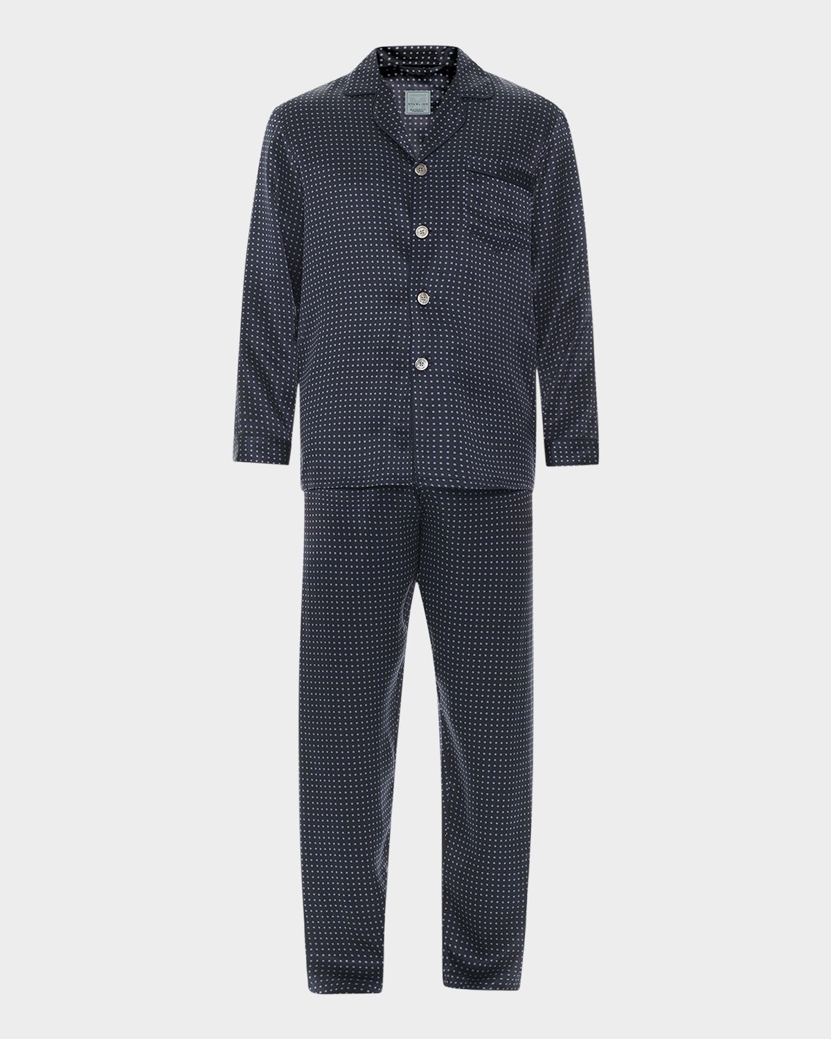 Majestic International Men 's Silk Dot Pajama Set