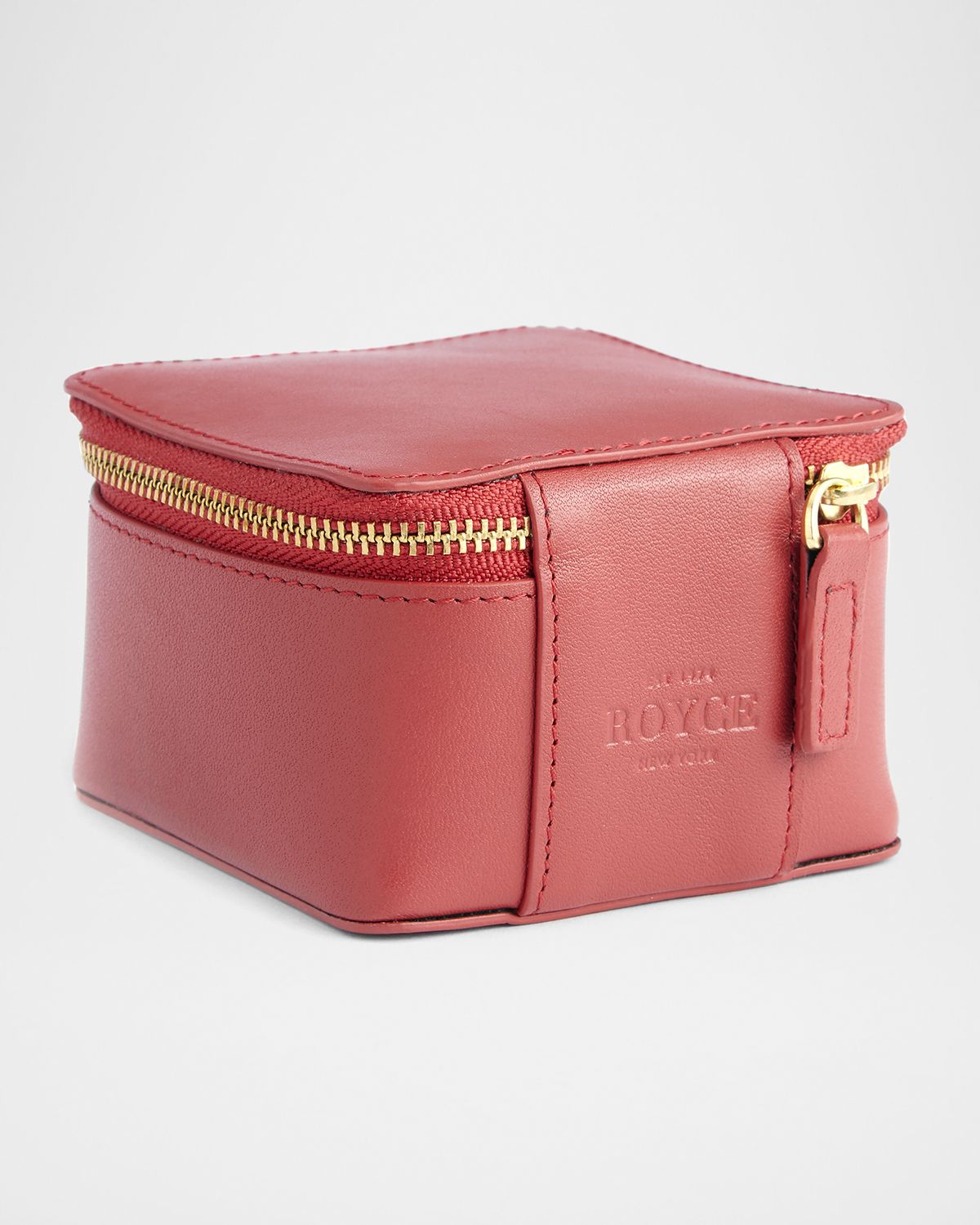 ROYCE New York Monogrammed Leather Jewelry Trinket Case