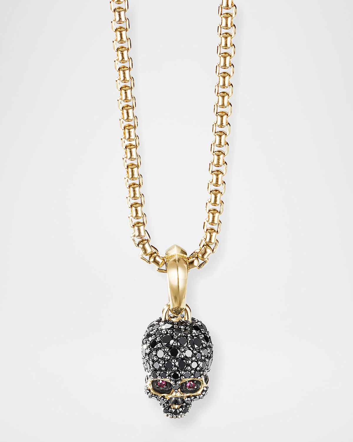 David Yurman Men 's Memento Mori Skull Pendant with Diamonds in 18K Gold, 14mm