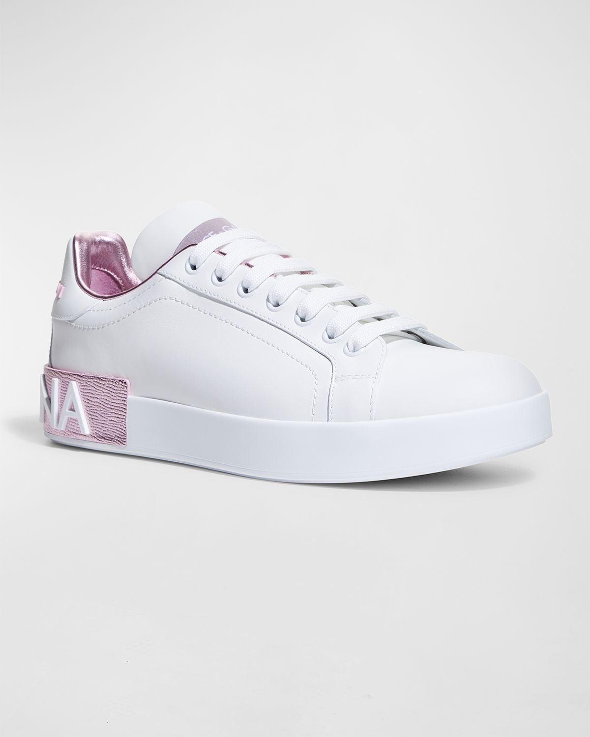Dolce & Gabbana Portofino Bicolor Logo Low-Top Sneakers