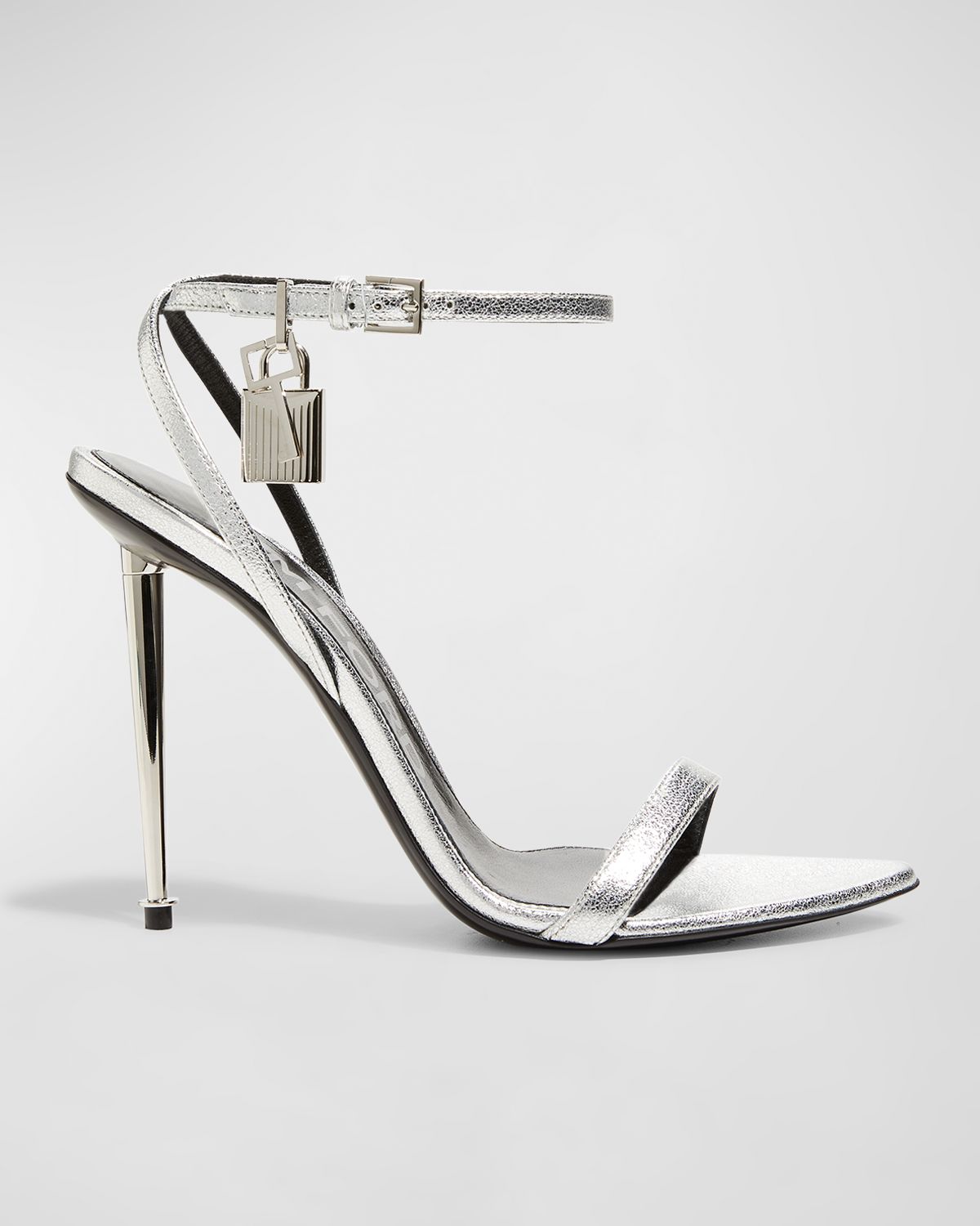 TOM FORD Padlock Metallic Stiletto Sandals | Thumbnail 8