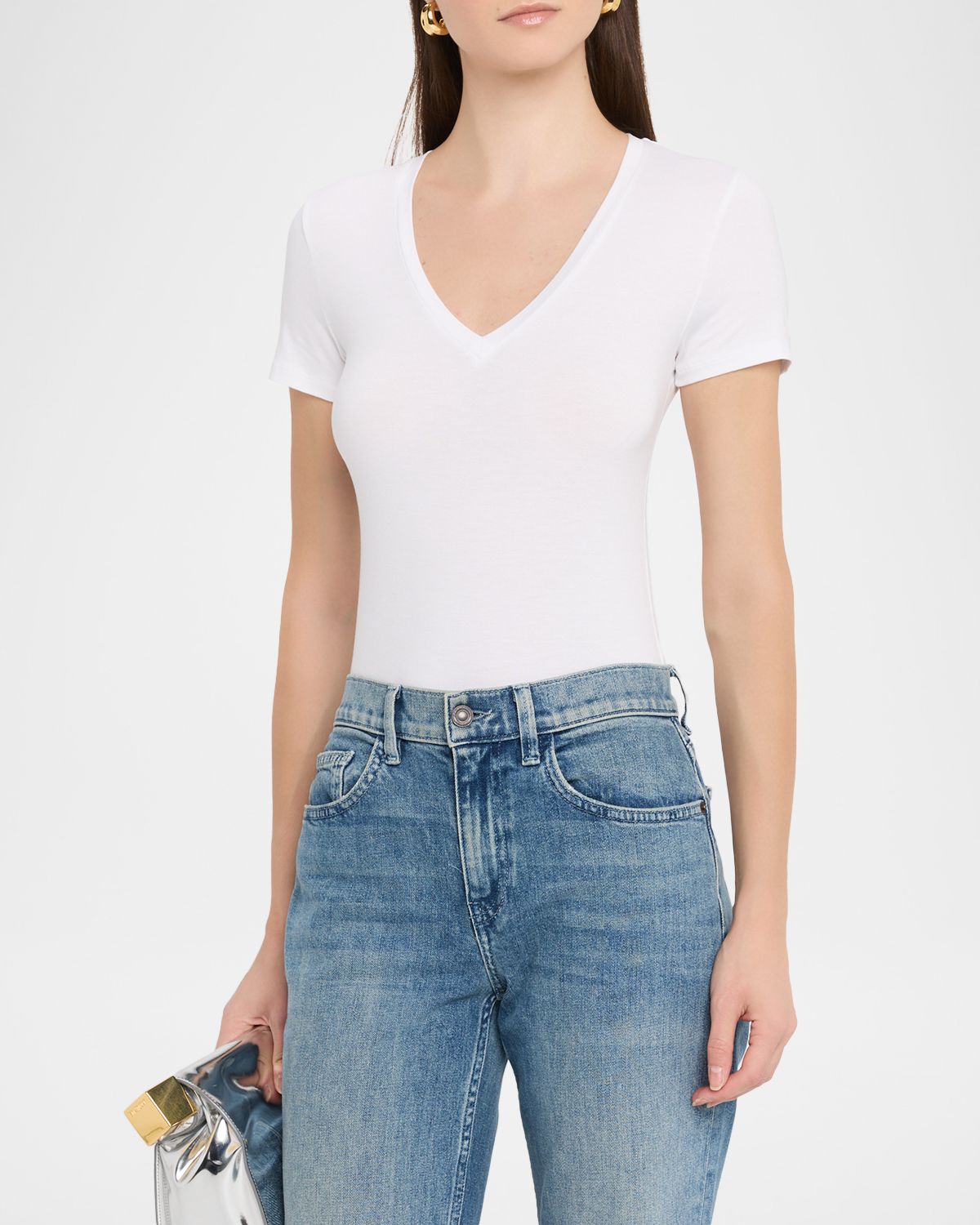 Majestic Filatures Soft Touch Short-Sleeve V-Neck Top | Thumbnail 4