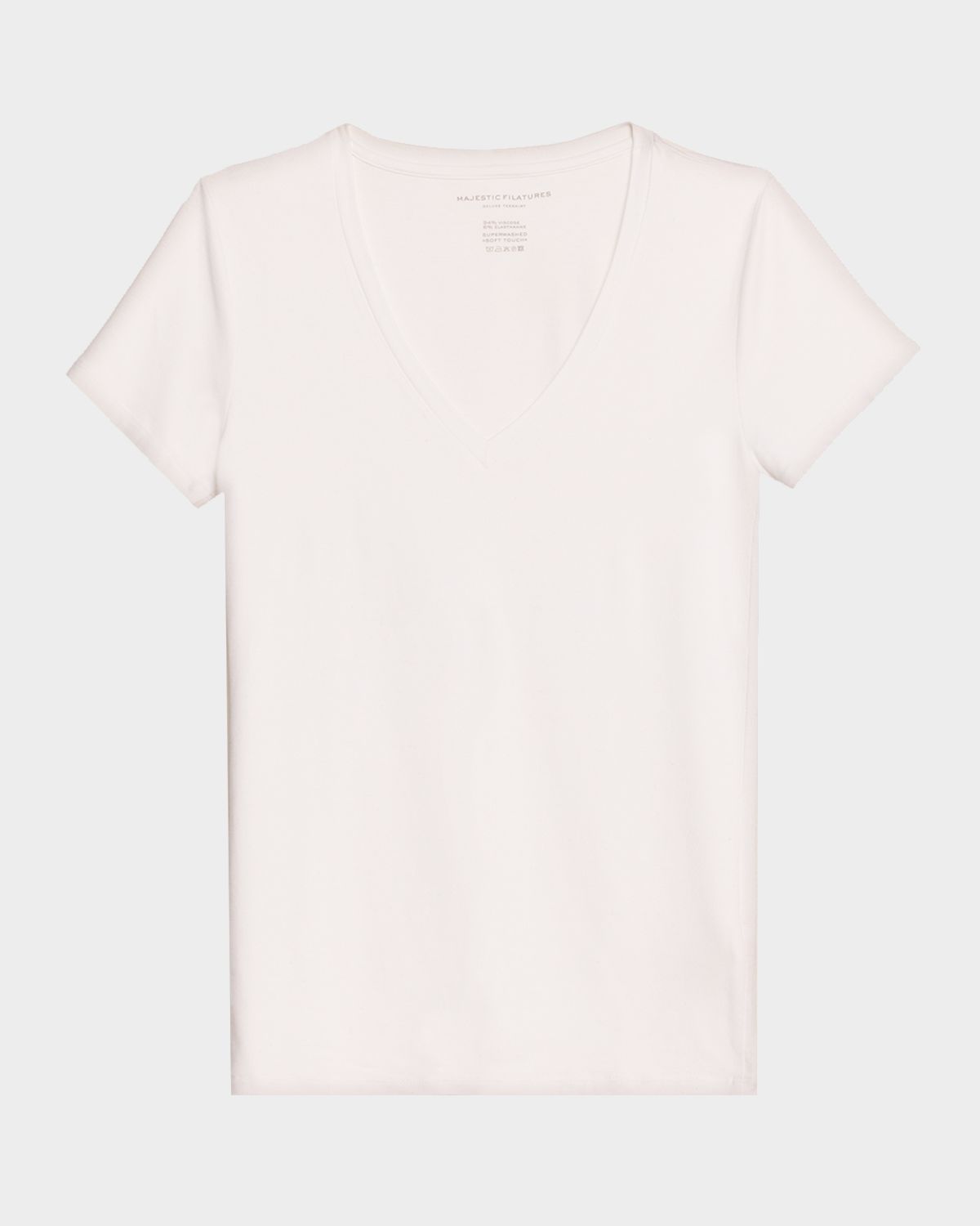 Majestic Filatures Soft Touch Short-Sleeve V-Neck Top