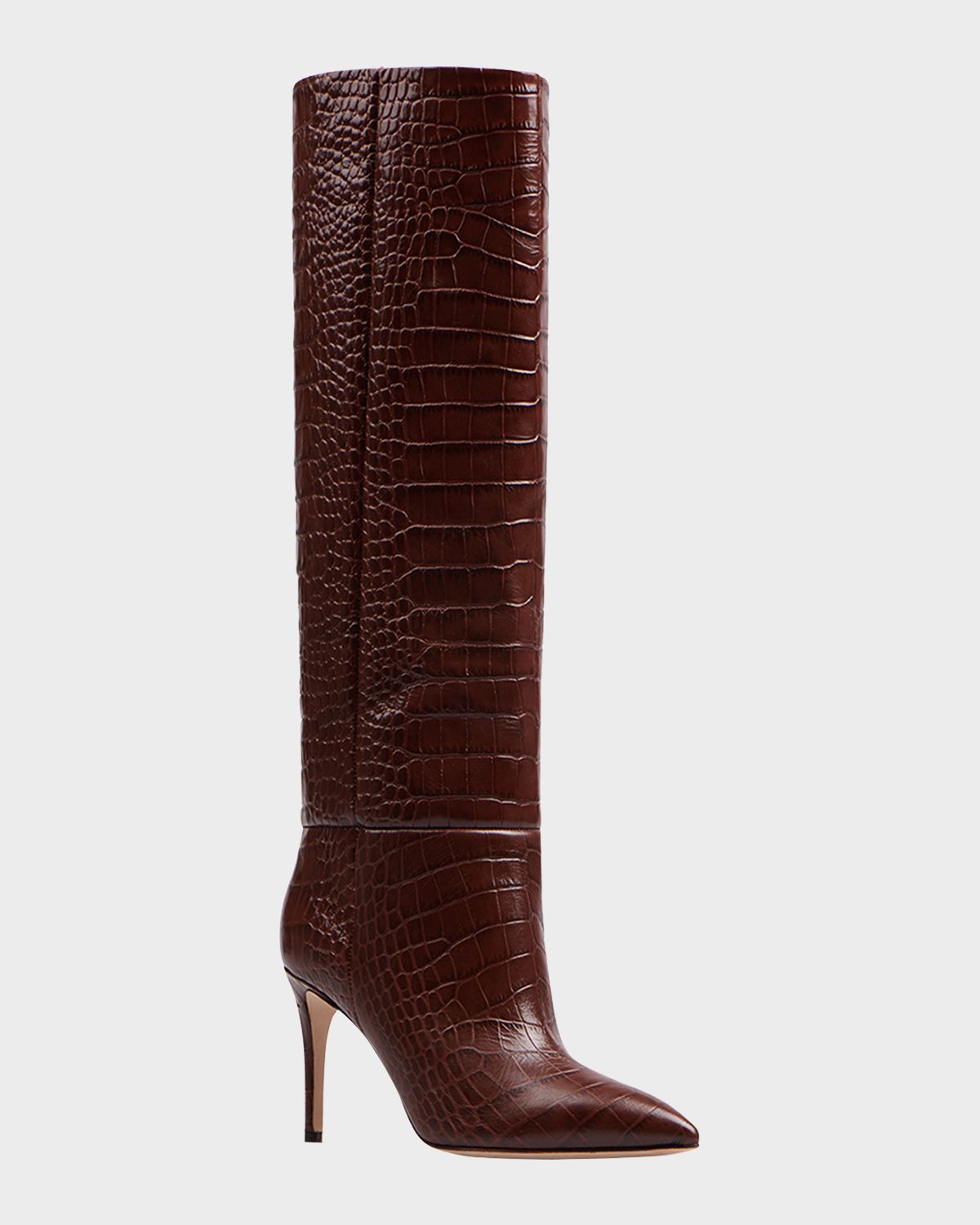 Paris Texas 85mm Mock-Croc Stiletto Knee Boots