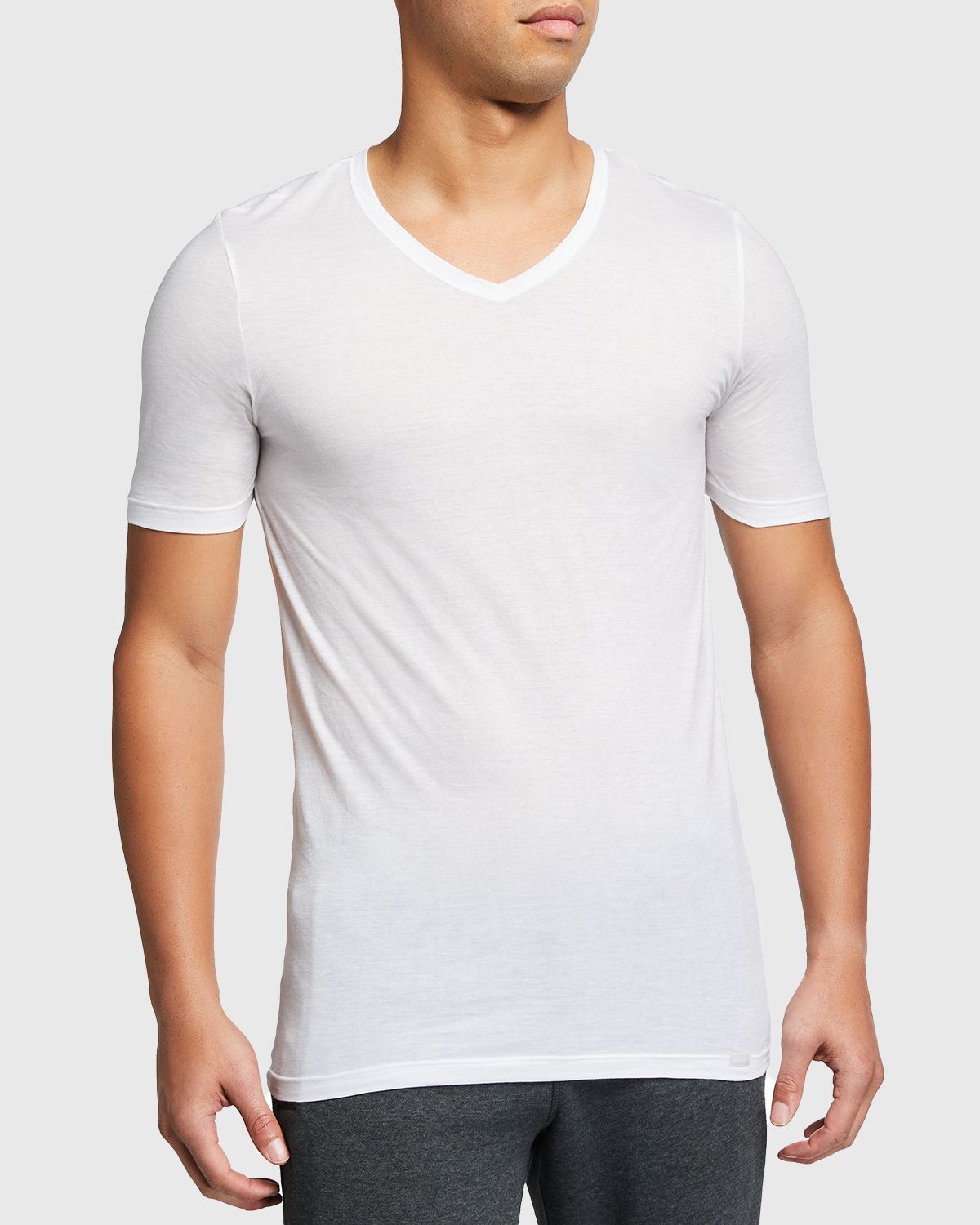 Hanro Men's Ultralight Cotton V-Neck T-Shirt