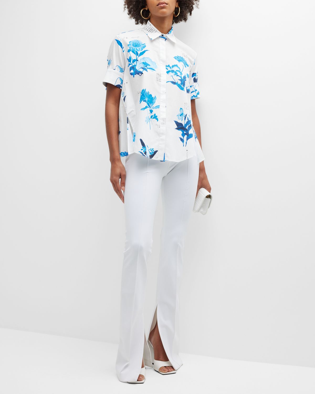 Adam Lippes Neoprene Slit-Cuff Flare Pants