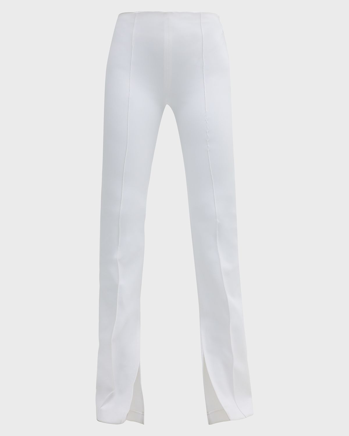 Adam Lippes Neoprene Slit-Cuff Flare Pants